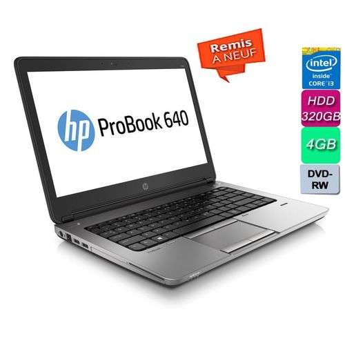 Hp Probook 640 G1 Core i3 4eme HDD 320GB RAM 4GB 14" remis a neuf