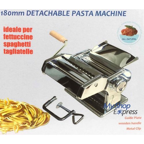 Bomann Machine à pâtes manuelle detachable acier chromé - 180mm