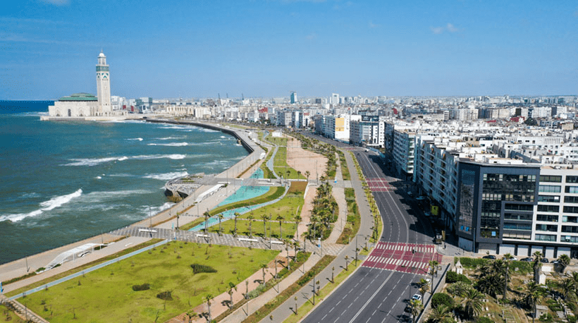 Casablanca Corniche panoramic view 
