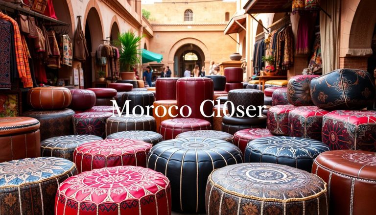 moroccan leather poufs ottoman wholesale