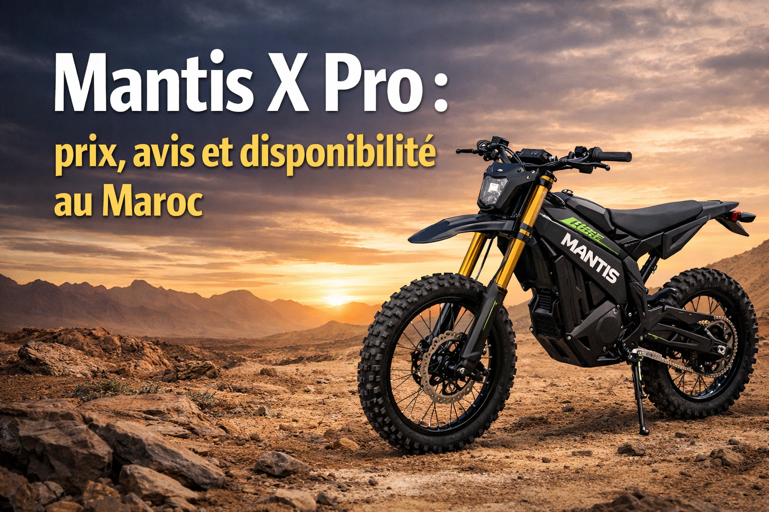 Mantis X Pro est une moto électrique haut de gamme disponible au Maroc